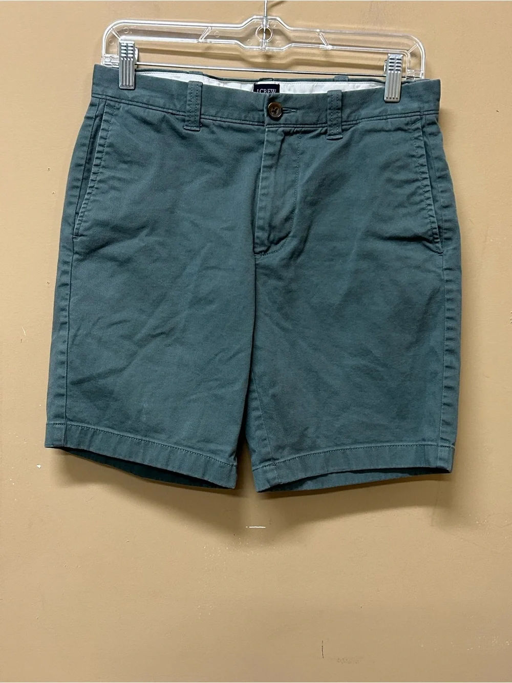 J Crew Shorts Mens 29 Green Chino 9 Inch Inseam Flat Front Casual Summer